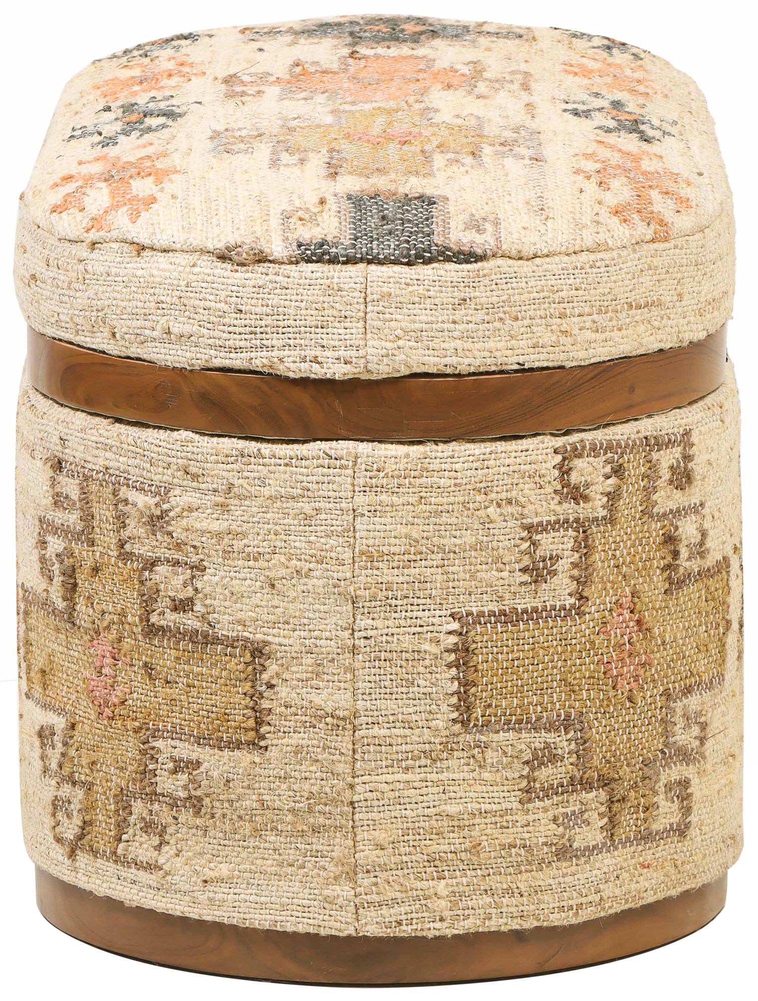 Image 5 TOV Olivier 41" Wide Multi-Color Tribal Oval Storage Ottoman more views