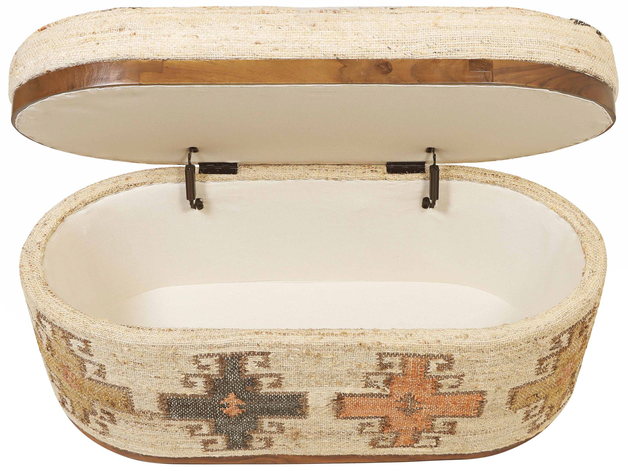 Image 6 TOV Olivier 41" Wide Multi-Color Tribal Oval Storage Ottoman more views