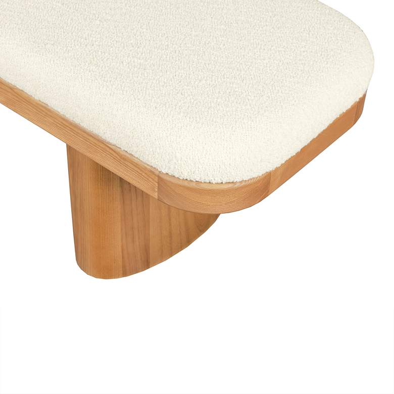 Image 3 TOV Ollie 48" Wide White Boucle Fabric Modern Bench more views