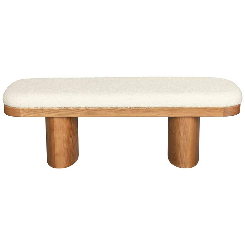 Image 4 TOV Ollie 48" Wide White Boucle Fabric Modern Bench more views