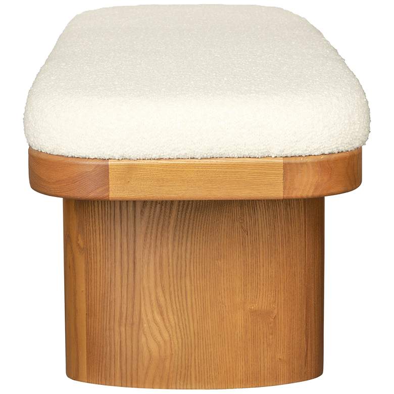 Image 5 TOV Ollie 48" Wide White Boucle Fabric Modern Bench more views