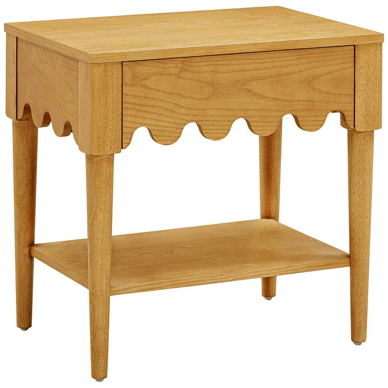 Image 3 TOV Oodle 24" Wide Natural Ash Wood 1-Drawer Modern Nightstand