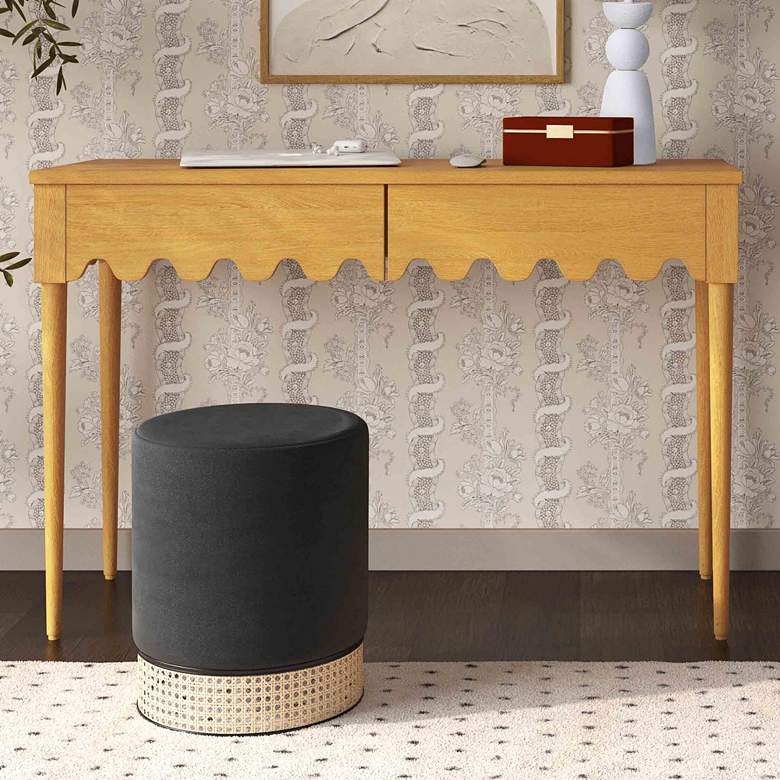 Image 2 TOV Oodle 48" Wide Natural Ash Wood 2-Drawer Modern Desk