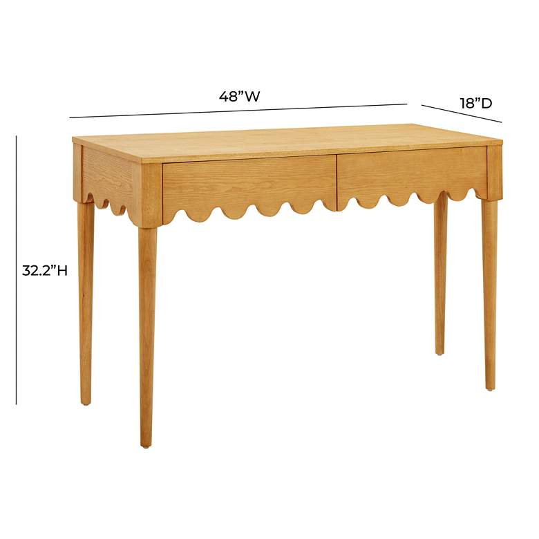 Image 7 TOV Oodle 48" Wide Natural Ash Wood 2-Drawer Modern Desk more views