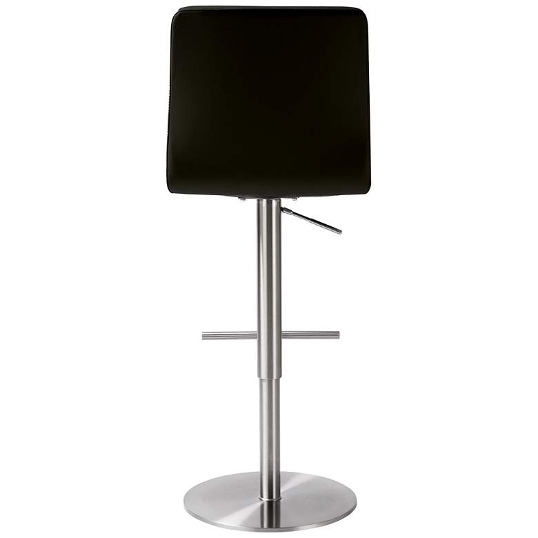 Image 5 TOV Paddy 18 1/2" Wide Black Vegan Leather Swivel Adjustable Bar Stool more views