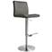 TOV Paddy Adjustable Height Dark Gray Vegan Leather Modern Swivel Stool