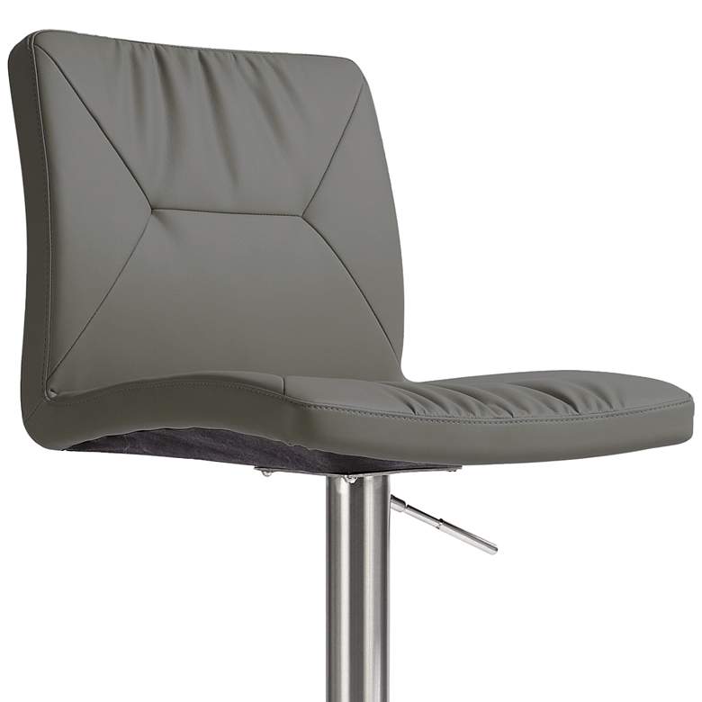 Image 2 TOV Paddy Adjustable Height Dark Gray Vegan Leather Modern Swivel Stool more views