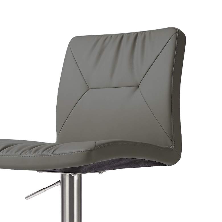 Image 3 TOV Paddy Adjustable Height Dark Gray Vegan Leather Modern Swivel Stool more views