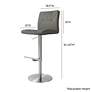 6_TOV Paddy Adjustable Height Dark Gray Vegan Leather Modern Swivel Stool more views