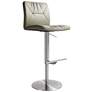 1_TOV Paddy Adjustable Height Modern Light Gray Vegan Leather Swivel Stool