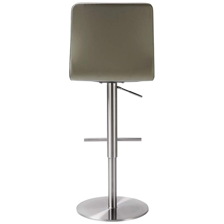 Image 5 TOV Paddy Adjustable Height Modern Light Gray Vegan Leather Swivel Stool more views