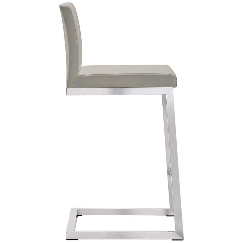 Image 3 TOV Parma 26" Light Gray and Steel Modern Counter Stool Set of 2 more views