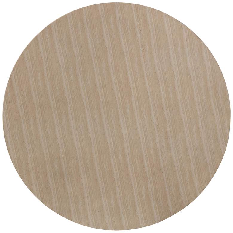 Image 4 TOV Patti 55" Wide Faux Travertine Round Indoor-Outdoor Dining Table more views