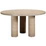 5_TOV Patti 55" Wide Faux Travertine Round Indoor-Outdoor Dining Table more views