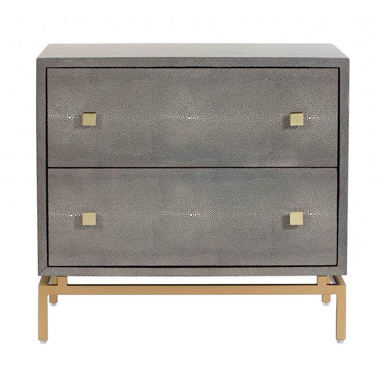 Image 7 TOV Pesce Shagreen 25" Textured Gray 2-Drawer Nightstands Set of 2 more views