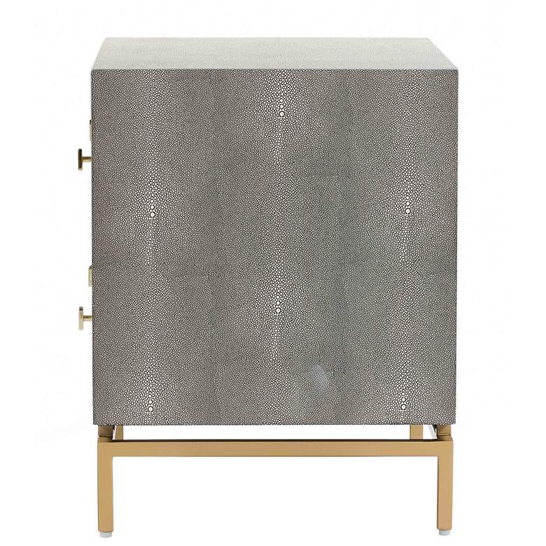 Image 3 TOV Pesce Shagreen 25" Wide Textured Gray 2-Drawer Nightstand more views