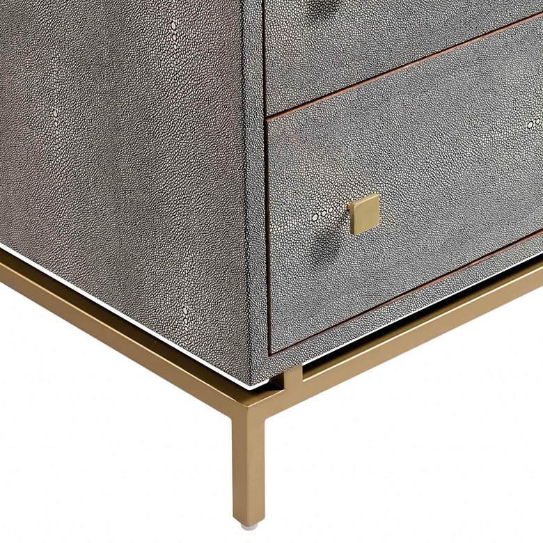 Image 6 TOV Pesce Shagreen 25" Wide Textured Gray 2-Drawer Nightstand more views