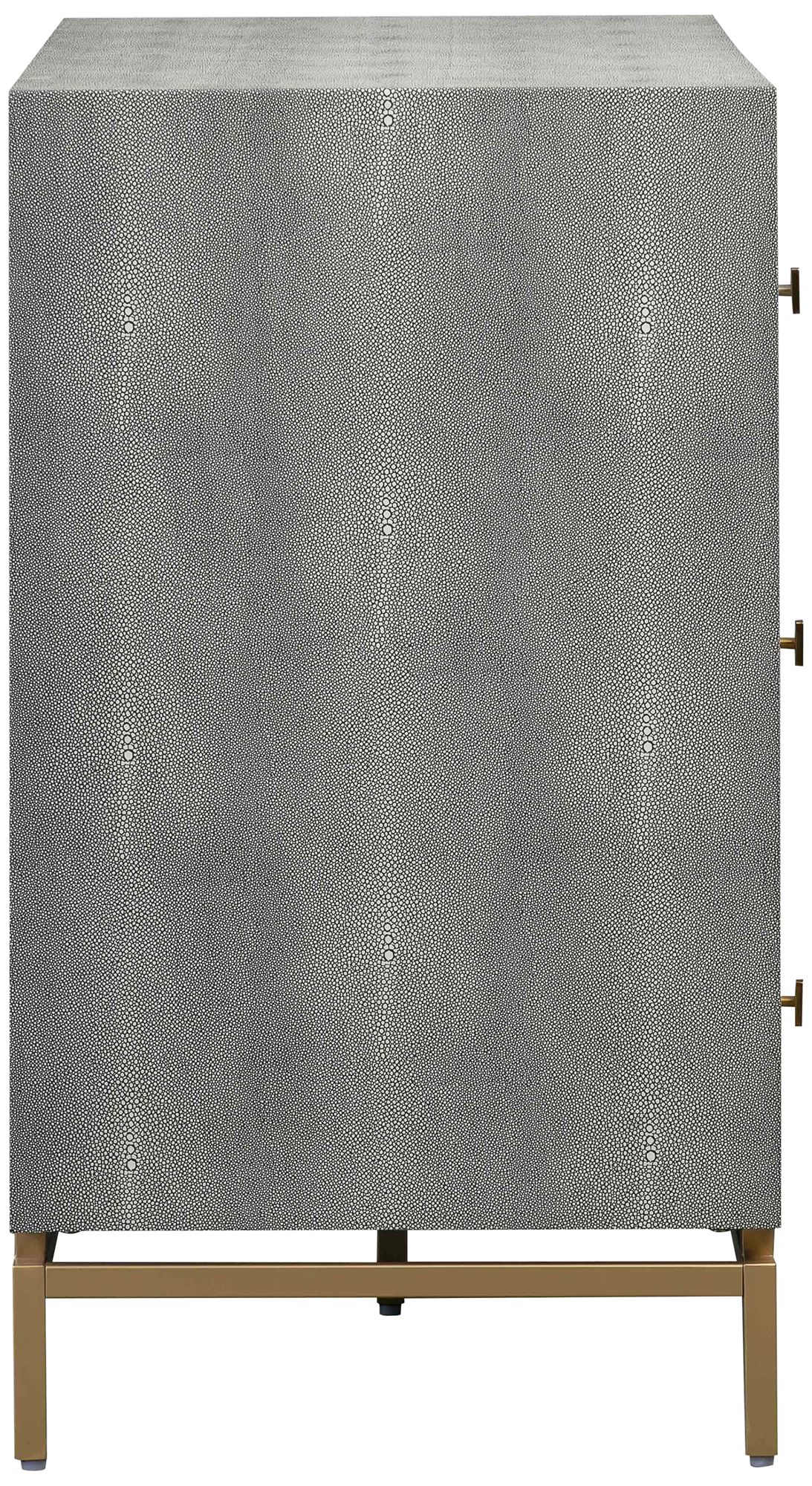 TOV Pesce Shagreen 57" Wide Gray Acacia Wood and Iron 6-Drawer Dresser