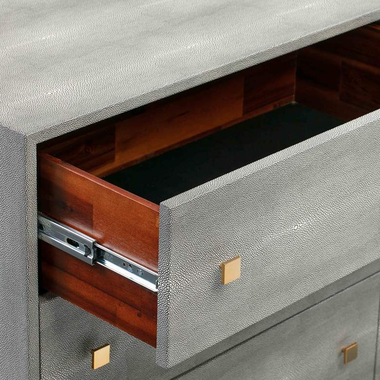 Image 6 TOV Pesce Shagreen 57" Wide Gray Acacia Wood and Iron 6-Drawer Dresser more views