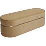 2_TOV Pomp 52" Wide Honey Velvet Fabric Oval Accent Bench