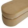 3_TOV Pomp 52" Wide Honey Velvet Fabric Oval Accent Bench more views