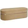 4_TOV Pomp 52" Wide Honey Velvet Fabric Oval Accent Bench more views