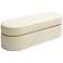 TOV Pomp 52" Wide White Cream Velvet Fabric Modern Oval Bench