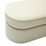 3_TOV Pomp 52" Wide White Cream Velvet Fabric Modern Oval Bench more views
