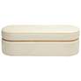 4_TOV Pomp 52" Wide White Cream Velvet Fabric Modern Oval Bench more views