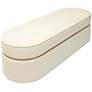 5_TOV Pomp 52" Wide White Cream Velvet Fabric Modern Oval Bench more views