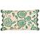 TOV Portia 20" x 12" Aqua Embroidered Floral Accent Cushion