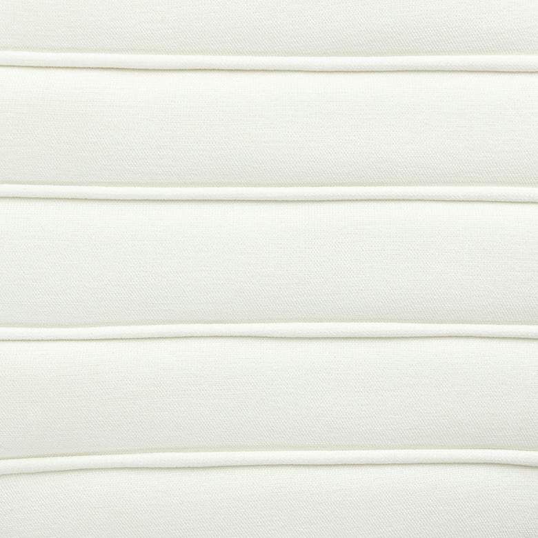 Image 2 TOV Pouch 19" Wide Modern Cream Chenille Fabric Round Ottoman more views