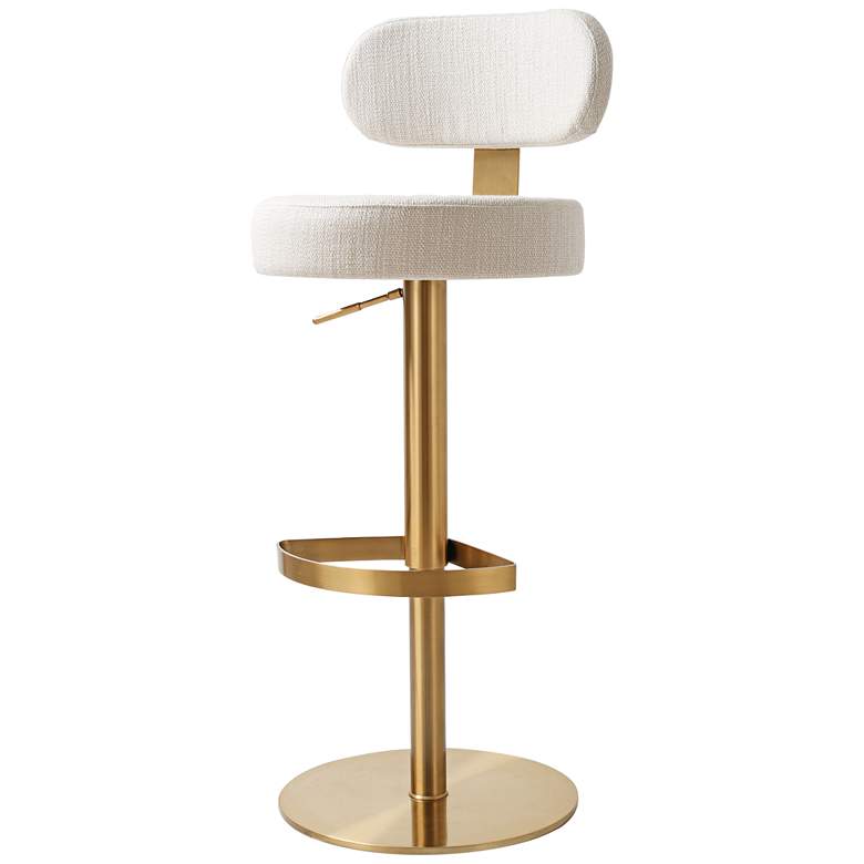 Image 1 TOV Primrose 17 1/4" Wide Cream Textured Swivel Adjustable Stool