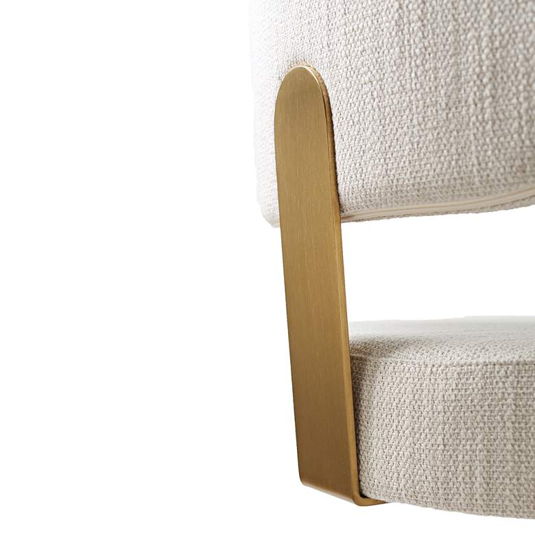 Image 3 TOV Primrose 17 1/4" Wide Cream Textured Swivel Adjustable Stool more views