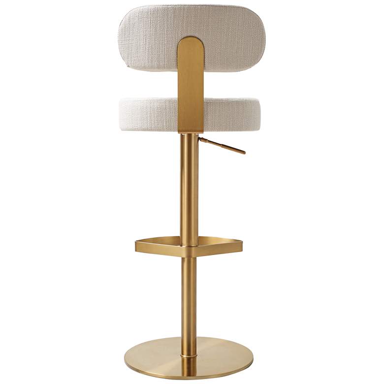Image 7 TOV Primrose 17 1/4" Wide Cream Textured Swivel Adjustable Stool more views