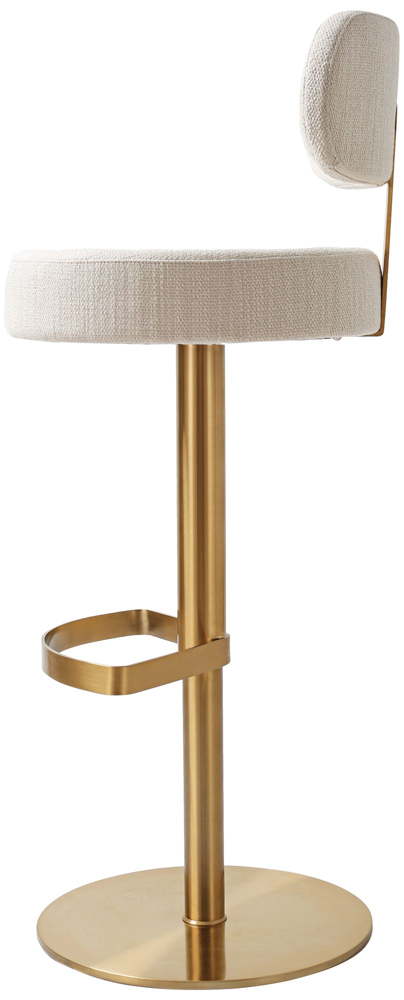 TOV Primrose 17 1/4" Wide Cream Textured Swivel Adjustable Stool