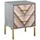 TOV Quinn 19" Wide Wood and Brushed Gold 2-Drawer Side Table