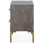 4_TOV Quinn 19" Wide Wood and Brushed Gold 2-Drawer Side Table more views