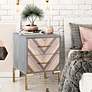 5_TOV Quinn 19" Wide Wood and Brushed Gold 2-Drawer Side Table more views