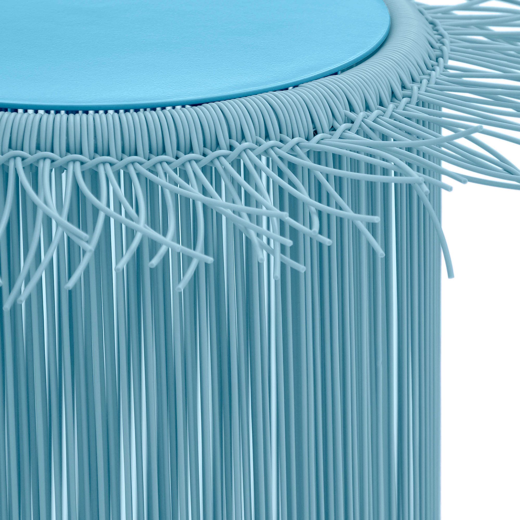 Image 3 TOV Rafa 15" Wide Blue Outdoor Round Modern Side Table more views