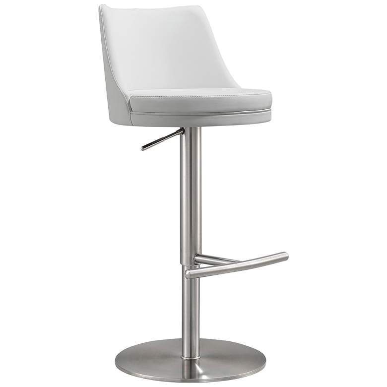 Image 2 TOV Reagan 18 1/2" Wide White Vegan Leather Adjustable Bar Stool