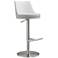 TOV Reagan 18 1/2" Wide White Vegan Leather Adjustable Bar Stool
