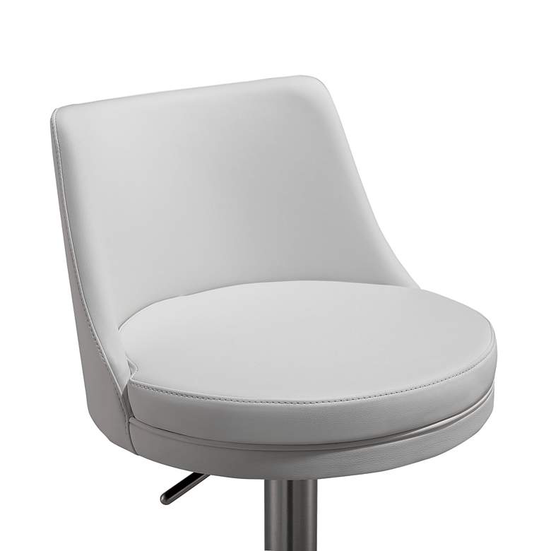 Image 3 TOV Reagan 18 1/2" Wide White Vegan Leather Adjustable Bar Stool more views
