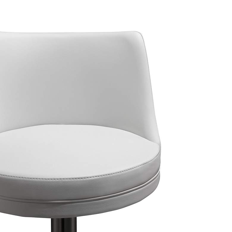 Image 4 TOV Reagan 18 1/2" Wide White Vegan Leather Adjustable Bar Stool more views