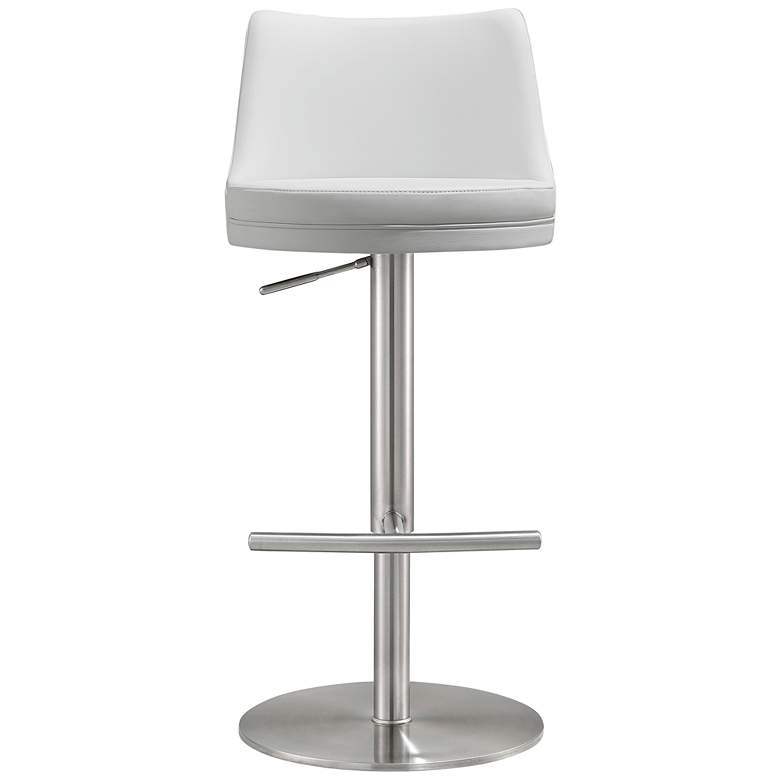 Image 5 TOV Reagan 18 1/2" Wide White Vegan Leather Adjustable Bar Stool more views