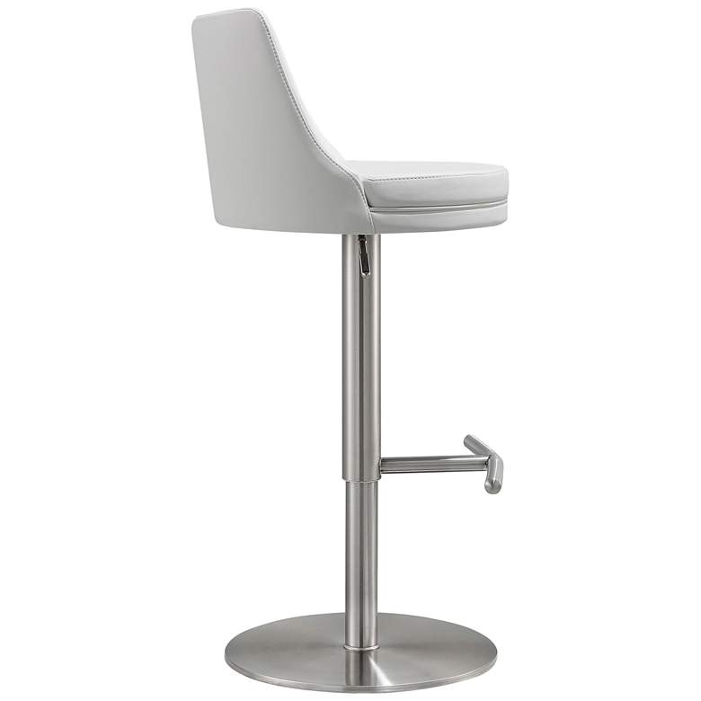 Image 7 TOV Reagan 18 1/2" Wide White Vegan Leather Adjustable Bar Stool more views