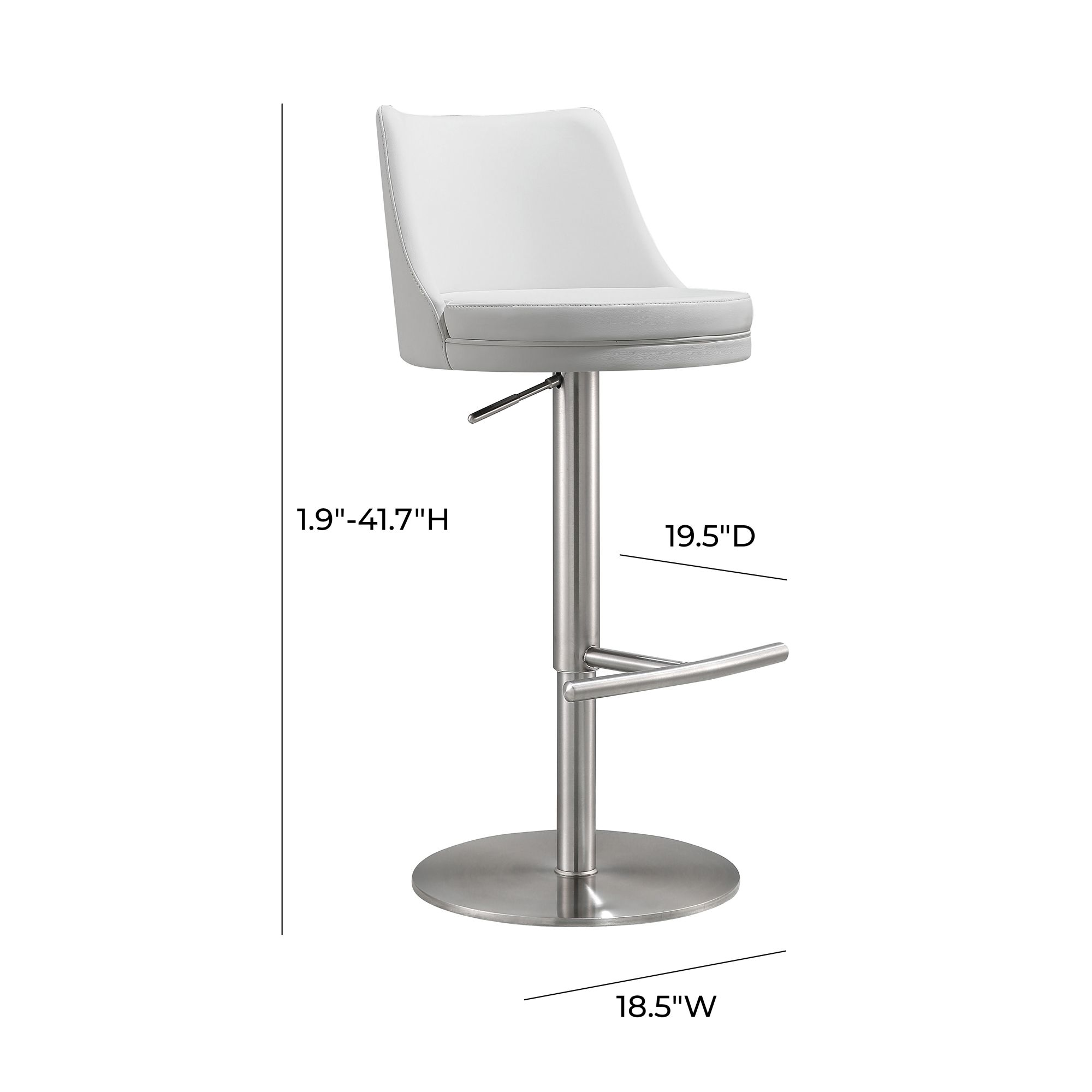 TOV Reagan 18 1/2" Wide White Vegan Leather Adjustable Bar Stool in scene