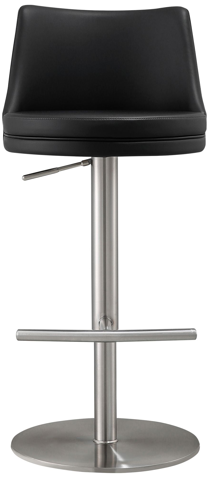 Image 5 TOV Reagan Adjustable Height Modern Black Vegan Leather Bar Stool more views