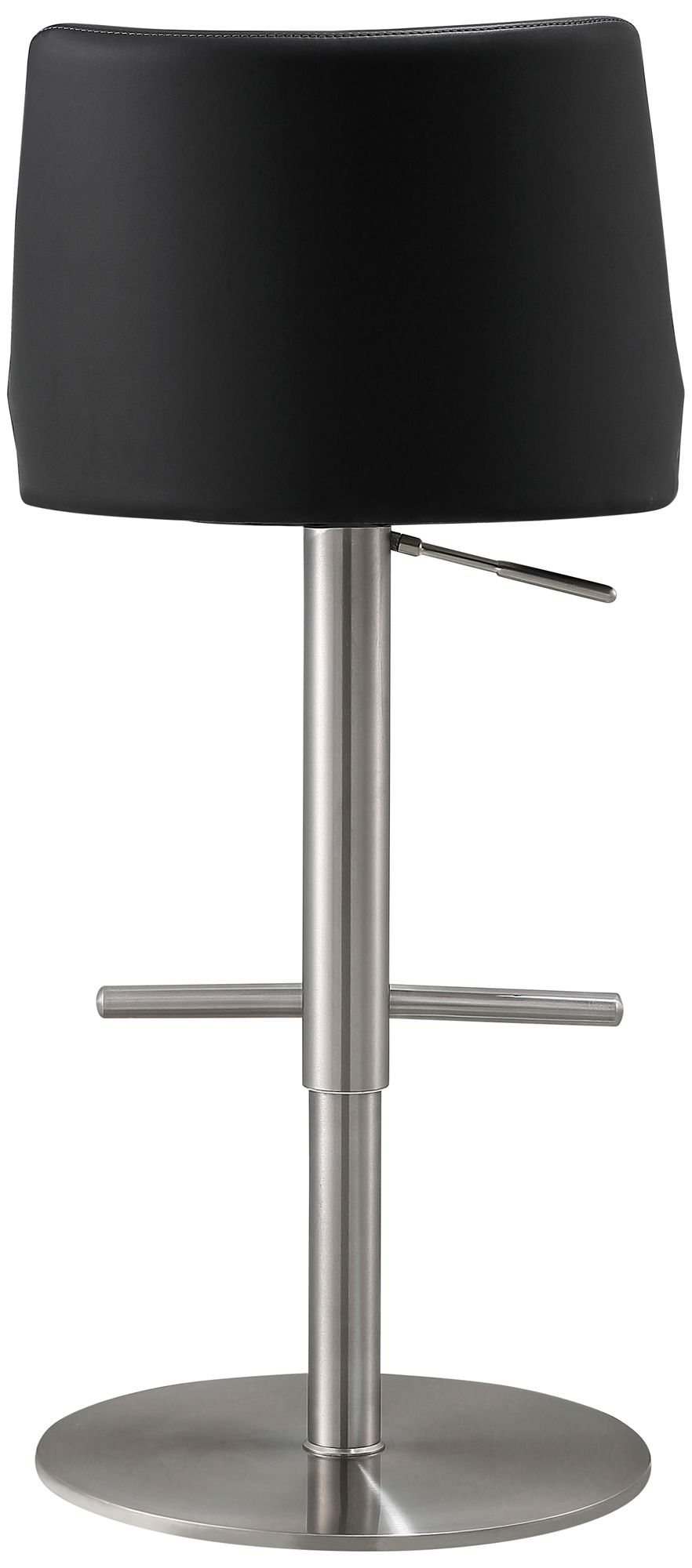 Image 6 TOV Reagan Adjustable Height Modern Black Vegan Leather Bar Stool more views
