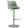 2_TOV Reagan Adjustable Height Sea Foam Green Vegan Leather Bar Stool